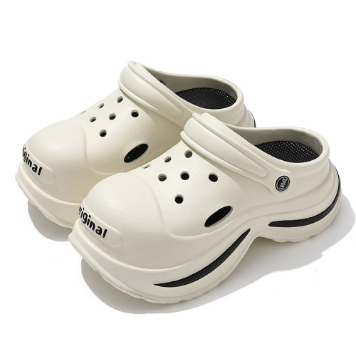 透氣洞洞鞋女夏季外穿2025新款戶外沙灘鞋女踩屎感包頭涼鞋女