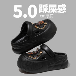 eva洞洞鞋ins夏2025新款厚底防滑防臭情侶踩屎感拖鞋女夏季外穿