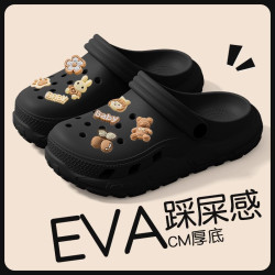 洞洞鞋女款2025新款夏季外穿厚底防滑超火海邊沙灘包頭涼拖鞋女士