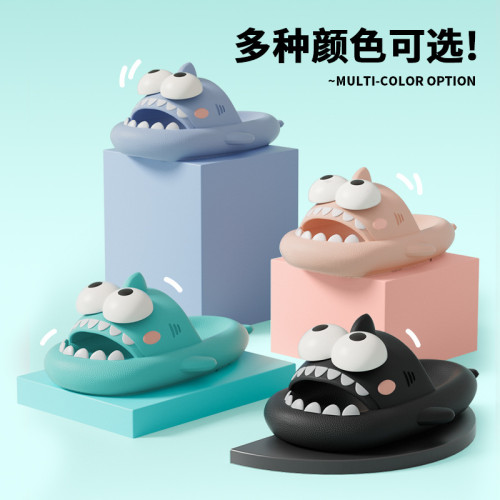 大眼鯊魚拖鞋女夏季外穿厚底防滑室內居家用軟底洗澡情侶涼拖鞋男 大眼鯊魚拖鞋女夏季外穿厚底防滑室內居家用軟底洗澡情侶涼拖鞋男