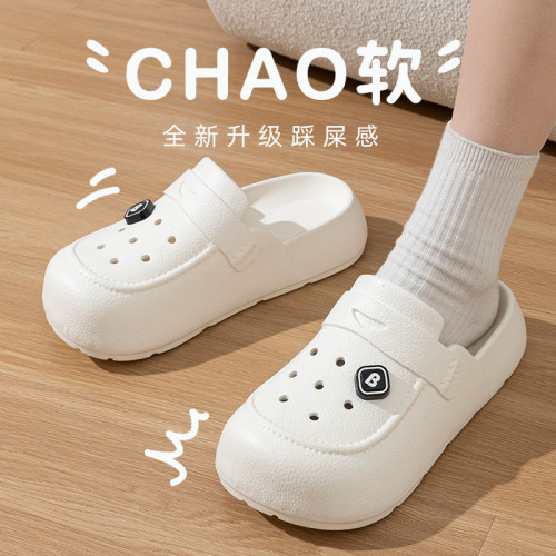 洞洞鞋女式外穿高級感包頭半拖防滑不臭腳踩屎感涼拖鞋夏天勃肯鞋 洞洞鞋女式外穿高級感包頭半拖防滑不臭腳踩屎感涼拖鞋夏天勃肯鞋