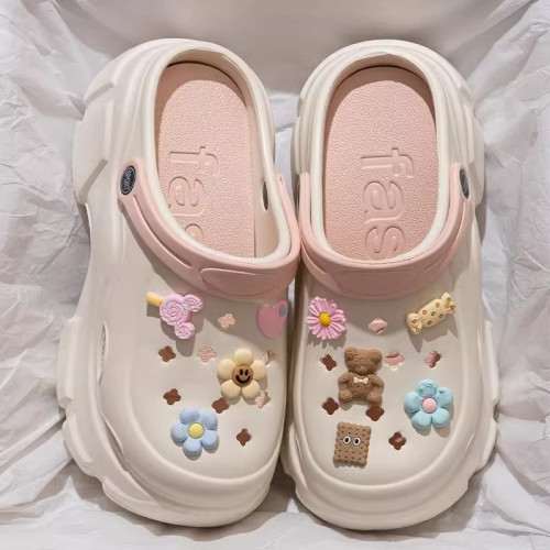 踩屎感洞洞鞋女款夏季外穿厚底增高eva防滑防臭沙灘包頭涼拖鞋女 踩屎感洞洞鞋女款夏季外穿厚底增高eva防滑防臭沙灘包頭涼拖鞋女