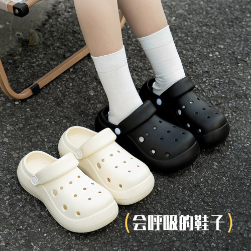 厚底增高簡約洞洞鞋女款夏季外穿2025新款戶外海邊沙灘eva涼拖鞋 厚底增高簡約洞洞鞋女款夏季外穿2025新款戶外海邊沙灘eva涼拖鞋