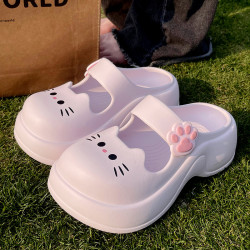 瑪麗珍洞洞鞋女夏外穿2025新款卡通可愛防滑厚底踩屎感包頭涼拖鞋