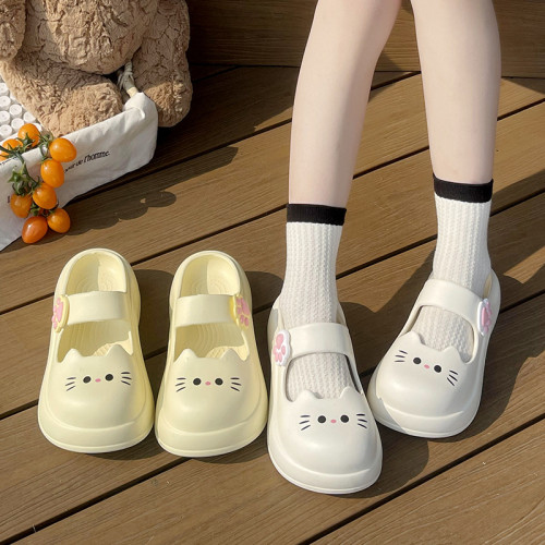 瑪麗珍洞洞鞋女夏外穿2025新款卡通可愛防滑厚底踩屎感包頭涼拖鞋 瑪麗珍洞洞鞋女夏外穿2025新款卡通可愛防滑厚底踩屎感包頭涼拖鞋