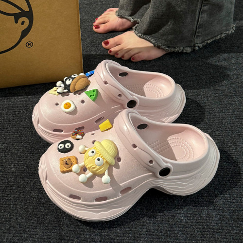 厚底踩屎感洞洞鞋女士夏季新款外穿增高防滑防臭沙灘包頭涼拖鞋女 厚底踩屎感洞洞鞋女士夏季新款外穿增高防滑防臭沙灘包頭涼拖鞋女