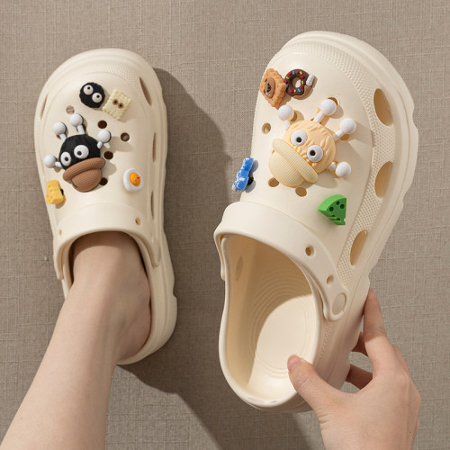 2025新款厚底洞洞鞋女夏天外穿防滑防臭海邊沙灘踩屎感涼拖鞋女士 2025新款厚底洞洞鞋女夏天外穿防滑防臭海邊沙灘踩屎感涼拖鞋女士