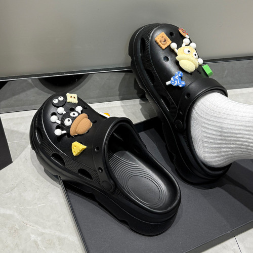 2025新款厚底洞洞鞋女夏天外穿防滑防臭海邊沙灘踩屎感涼拖鞋女士 2025新款厚底洞洞鞋女夏天外穿防滑防臭海邊沙灘踩屎感涼拖鞋女士