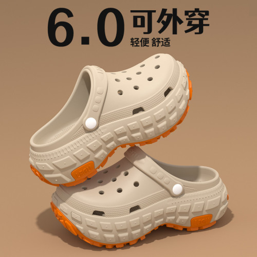 厚底洞洞鞋男士2025新款夏季戶外穿增高防滑沙灘拖鞋涼鞋男士夏天 厚底洞洞鞋男士2025新款夏季戶外穿增高防滑沙灘拖鞋涼鞋男士夏天