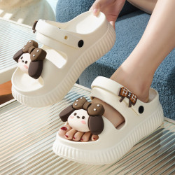 【】2025新款卡通涼鞋女夏季可愛厚底防滑踩屎感EVA涼拖外穿