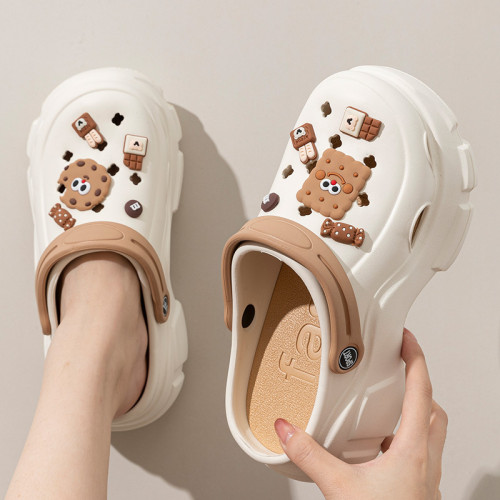 踩屎感厚底增高洞洞鞋女款夏季外穿2024新款EVA防滑跟包頭涼拖鞋 踩屎感厚底增高洞洞鞋女款夏季外穿2024新款EVA防滑跟包頭涼拖鞋