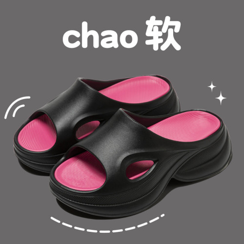 LT-6679新款外穿雙拼色厚底防滑女鞋高跟涉水軟彈外穿鞋女