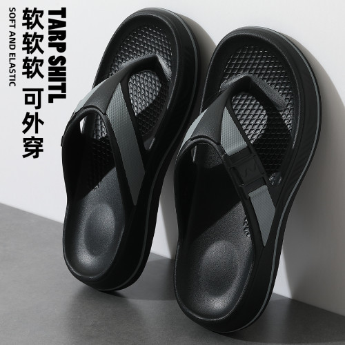 男士人字拖夏季戶外穿沙灘休閒厚底踩屎感透氣防滑夾趾拖鞋男 男士人字拖夏季戶外穿沙灘休閒厚底踩屎感透氣防滑夾趾拖鞋男