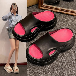 踩屎感拖鞋女2025新款夏季外穿潮流時尚厚底矮個子女生增高涼拖鞋