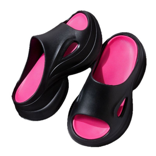 踩屎感拖鞋女2025新款夏季外穿潮流時尚厚底矮個子女生增高涼拖鞋