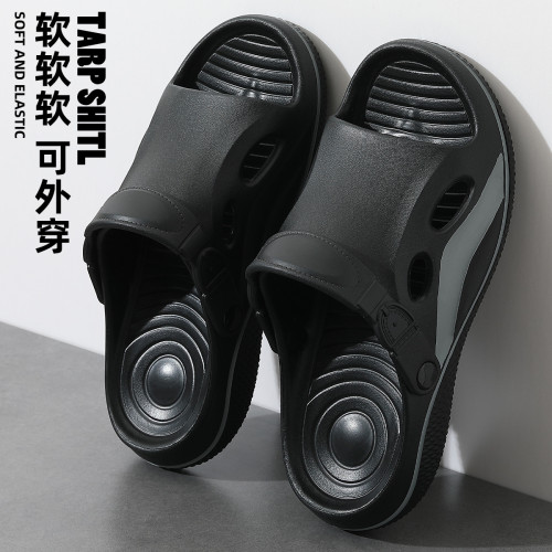 男士沙灘拖鞋2025款夏季外穿透氣休閒厚底踩屎感防滑兩用涼拖鞋男 男士沙灘拖鞋2025款夏季外穿透氣休閒厚底踩屎感防滑兩用涼拖鞋男