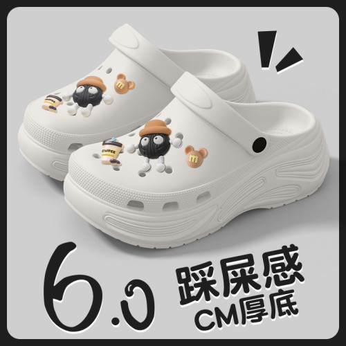 厚底洞洞鞋女2025新款外穿夏季增高海邊網紅沙灘防滑包頭涼拖女士 厚底洞洞鞋女2025新款外穿夏季增高海邊網紅沙灘防滑包頭涼拖女士