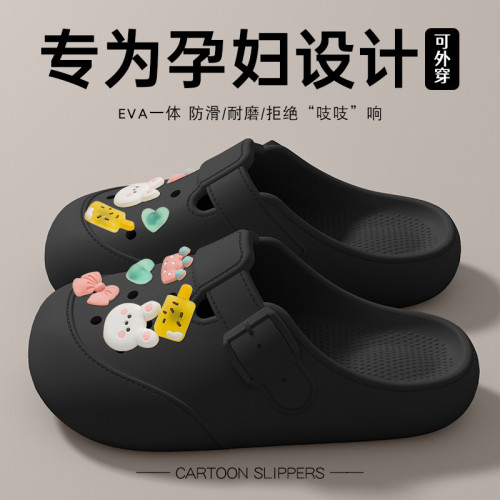 孕婦防滑洞洞鞋女款2025新款外穿夏季海邊沙灘軟底包頭半涼拖女士 孕婦防滑洞洞鞋女款2025新款外穿夏季海邊沙灘軟底包頭半涼拖女士