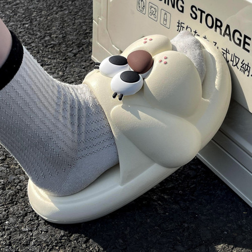 可愛小狗拖鞋女款夏季室內家居厚底踩屎感2025新款可外穿防滑涼拖 可愛小狗拖鞋女款夏季室內家居厚底踩屎感2025新款可外穿防滑涼拖