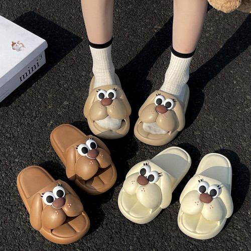 可愛小狗拖鞋女款夏季室內家居厚底踩屎感2025新款可外穿防滑涼拖 可愛小狗拖鞋女款夏季室內家居厚底踩屎感2025新款可外穿防滑涼拖