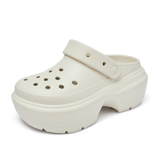 高跟洞洞鞋女夏純色平跟噴漆包頭涼拖鞋厚底EVA室內外花園鞋 高跟洞洞鞋女夏純色平跟噴漆包頭涼拖鞋厚底EVA室內外花園鞋