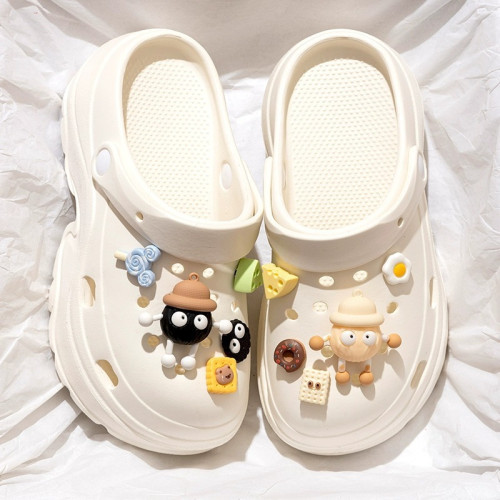 踩屎感洞洞鞋女夏季外穿厚底增高防滑沙灘涼鞋可愛DIY包頭涼拖女 踩屎感洞洞鞋女夏季外穿厚底增高防滑沙灘涼鞋可愛DIY包頭涼拖女