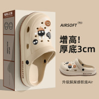 洞洞鞋女款夏季外穿厚底踩屎感拖鞋海邊沙灘鞋防滑包頭涼鞋男