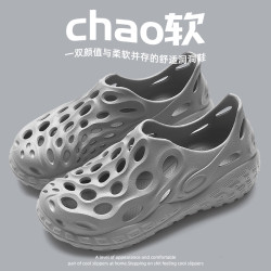 防滑涼鞋男款夏季外穿2025新款厚底透氣沙灘開車戶外運動洞洞鞋夏