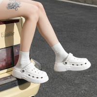 厚底洞洞鞋女款2025新款夏季包頭拖鞋戶外防滑沙灘鞋女可外穿