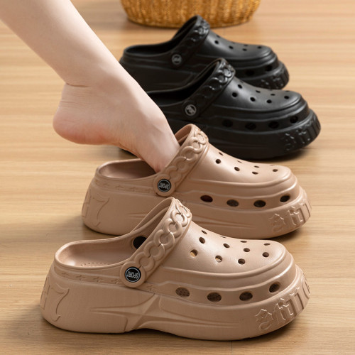 厚底洞洞鞋女款2025新款夏季包頭拖鞋戶外防滑沙灘鞋女可外穿 厚底洞洞鞋女款2025新款夏季包頭拖鞋戶外防滑沙灘鞋女可外穿