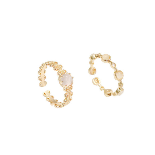 ins潮套裝戒指女復古小衆個性珍珠指環戒冷淡風高級感手飾品 ins潮套裝戒指女復古小衆個性珍珠指環戒冷淡風高級感手飾品