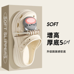 踩屎感洞洞鞋女外穿夏季2025新款防滑厚底防滑增高護士沙灘涼鞋