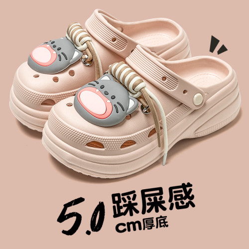 踩屎感洞洞鞋女外穿夏季2025新款防滑厚底防滑增高護士沙灘涼鞋 踩屎感洞洞鞋女外穿夏季2025新款防滑厚底防滑增高護士沙灘涼鞋