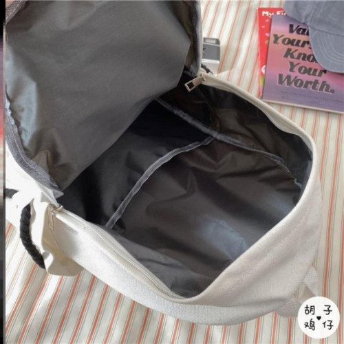 韓國ins港風復古工裝雙肩包日系原宿暗黑少女學生書包帆布後背包男