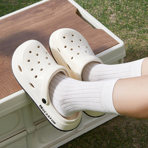 洞洞鞋女款2025新款夏季外穿厚底踩屎感海邊沙灘防滑包頭半涼拖鞋 洞洞鞋女款2025新款夏季外穿厚底踩屎感海邊沙灘防滑包頭半涼拖鞋