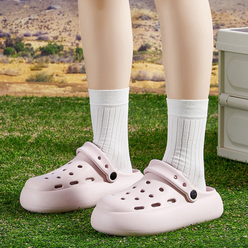 2025新款純色加厚洞洞鞋女士踩屎感軟包頭外穿女款涼拖鞋EVA居家 2025新款純色加厚洞洞鞋女士踩屎感軟包頭外穿女款涼拖鞋EVA居家