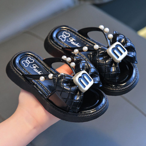 女童兒童拖鞋2024時尚韓版夏季蝴蝶結可愛公主新款涼鞋寶寶中大童 女童兒童拖鞋2024時尚韓版夏季蝴蝶結可愛公主新款涼鞋寶寶中大童