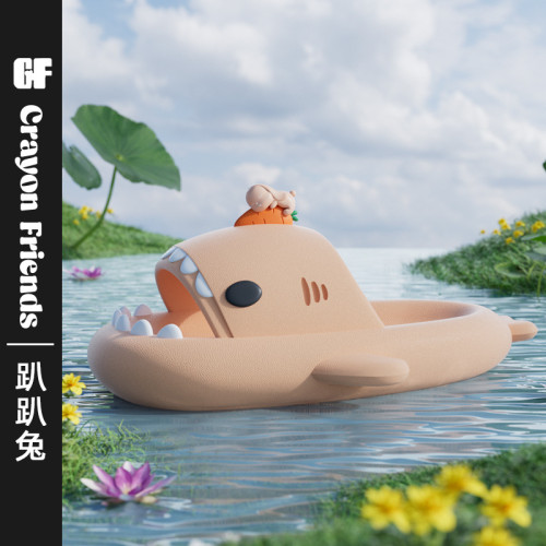 趴趴兔鯊魚拖鞋女夏季卡通防滑居家用洗澡情侶男踩屎感外穿拖鞋女 趴趴兔鯊魚拖鞋女夏季卡通防滑居家用洗澡情侶男踩屎感外穿拖鞋女