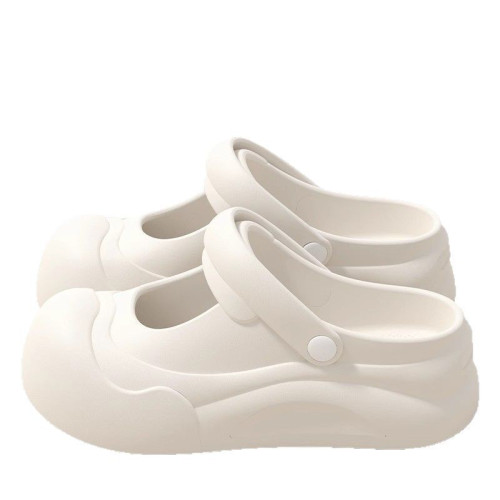 瑪麗珍厚底洞洞鞋女2025新款外穿逛街沙灘防滑包頭涼拖鞋女士夏季