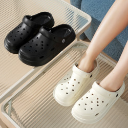 2025新款eva厚底洞洞鞋女夏季外穿防滑踩屎感兩穿涼拖鞋