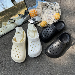 厚底洞洞鞋女款夏季2025新款潮增高防滑包頭半拖鞋沙灘涼鞋外穿