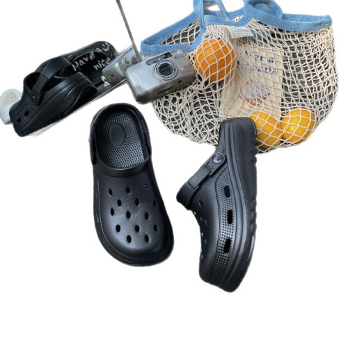 厚底洞洞鞋女款夏季2025新款潮增高防滑包頭半拖鞋沙灘涼鞋外穿 厚底洞洞鞋女款夏季2025新款潮增高防滑包頭半拖鞋沙灘涼鞋外穿