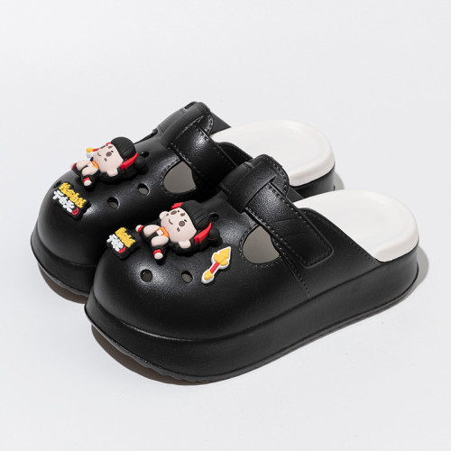 新款雙拼色魔童哪吒洞洞鞋eva厚底外穿勃肯鞋ins風洞洞鞋女 新款雙拼色魔童哪吒洞洞鞋eva厚底外穿勃肯鞋ins風洞洞鞋女