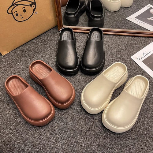 涼拖鞋女夏外穿厚底小個子增高時尚超火懶人一腳蹬防水勃肯包頭拖 涼拖鞋女夏外穿厚底小個子增高時尚超火懶人一腳蹬防水勃肯包頭拖