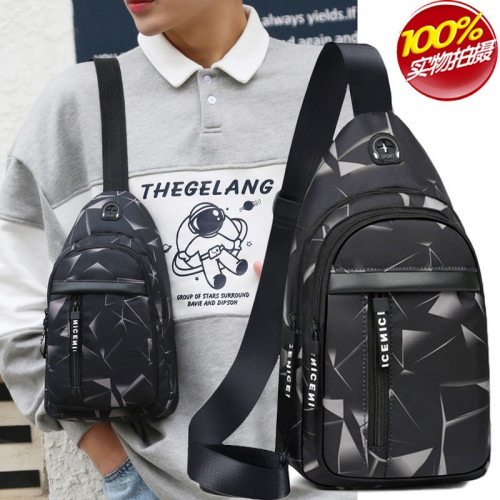 男包韓版潮流迷彩胸包單肩斜背休閒包牛津帆布小後背包大容量 男包韓版潮流迷彩胸包單肩斜背休閒包牛津帆布小後背包大容量