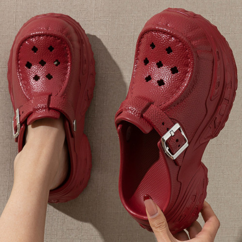 包頭拖鞋女夏外穿高級感時尚爆款小個子超火不累腳厚底增高洞洞鞋 包頭拖鞋女夏外穿高級感時尚爆款小個子超火不累腳厚底增高洞洞鞋