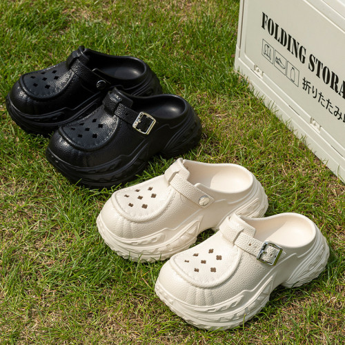 包頭拖鞋女夏外穿高級感時尚爆款小個子超火不累腳厚底增高洞洞鞋 包頭拖鞋女夏外穿高級感時尚爆款小個子超火不累腳厚底增高洞洞鞋