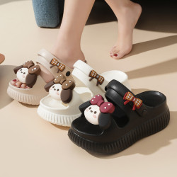 2025新款卡通涼鞋女夏季可愛軟厚底防滑踩屎感EVA涼拖