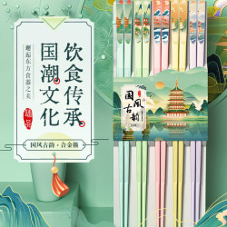 高檔防黴防滑耐高溫家用分餐筷子筷子國風國潮風筷子餐具廚房用品