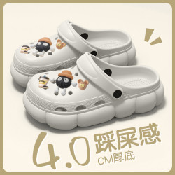 踩屎感厚底洞洞鞋女2025新款外穿夏季沙灘防滑防臭包頭涼拖鞋女士